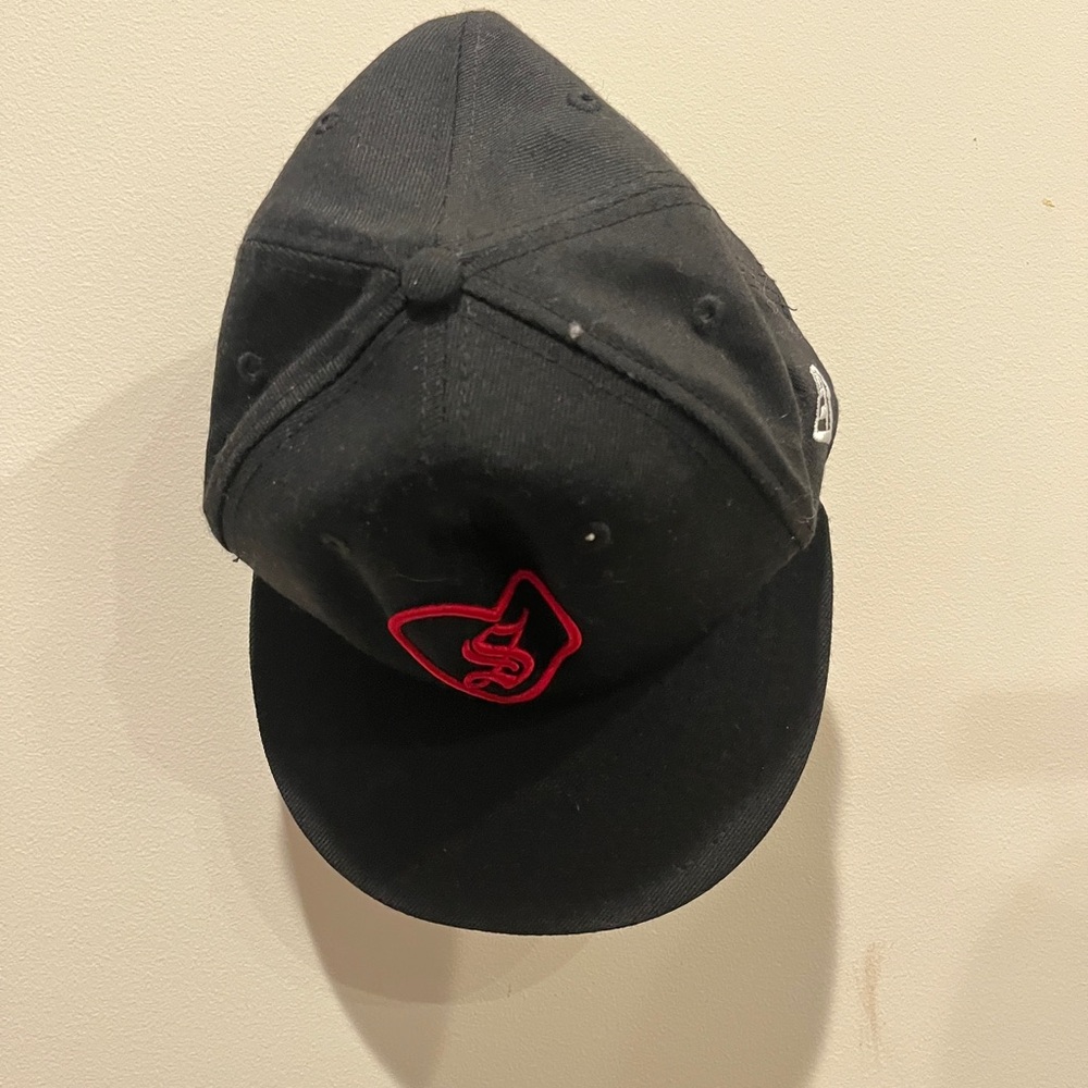 Supreme Black Cap with Red and White Embroidery